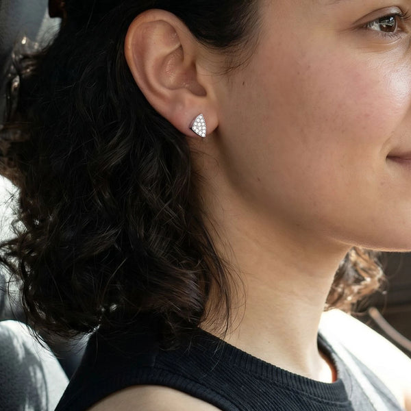 the thats all studs lab diamond earrings wearing by women