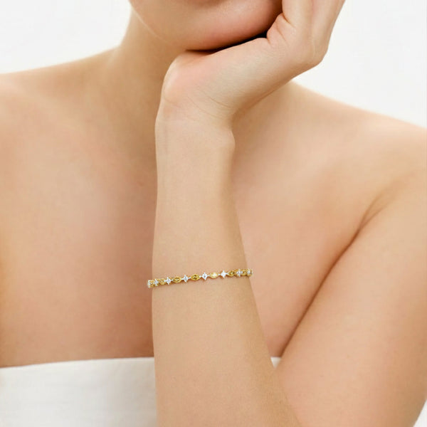 Golden Hour - Lab Grown Diamond and Citrine Tennis Bracelet - Lukson