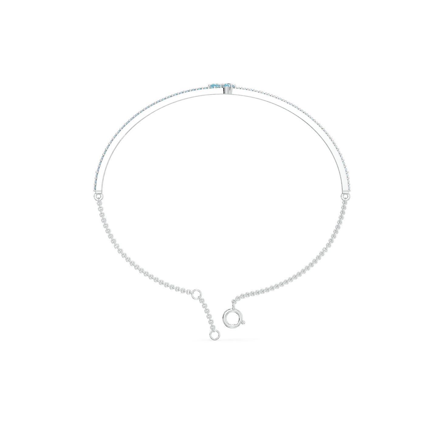 Blue Tide - Aquamarine Lab Diamond Bangle