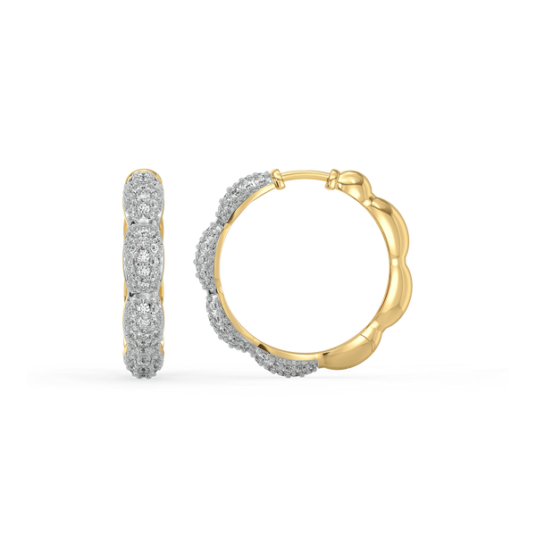 Buy Flora Arc Huggies 18k Gold Lab GrownDiamond Earrings for Women - Lukson