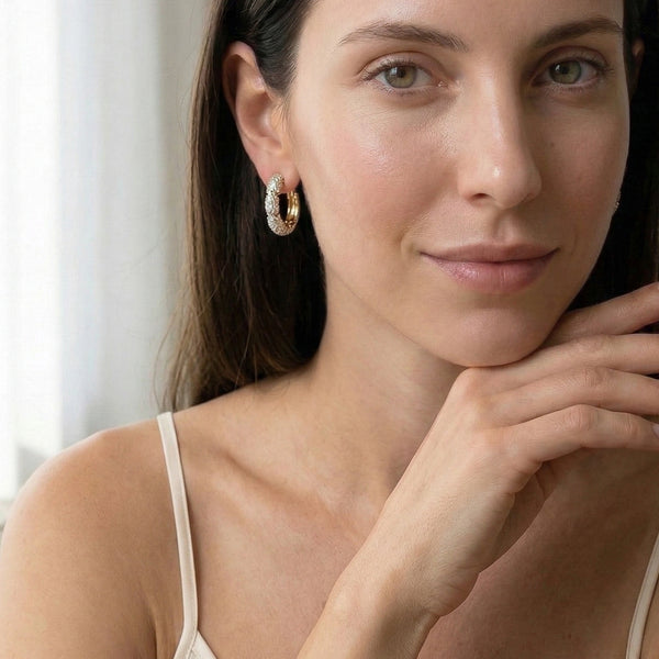 Flora Arc Huggies - Lab Diamond Earrings