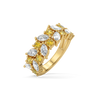 Lukson Citrine Petals Lab Grown Diamond Eternity Ring