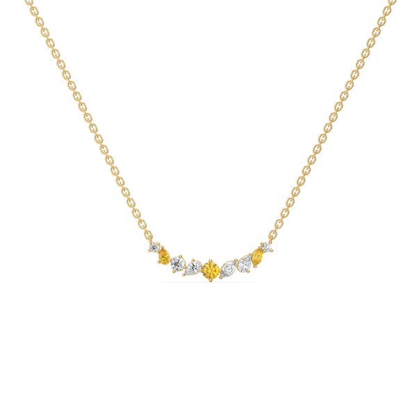 Honeyline - Lab Grown Diamond and Citrine Necklace