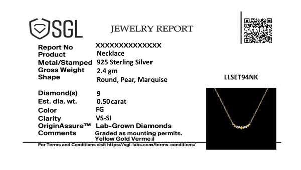 Honeyline - Lab Diamond and Citrine Necklace
