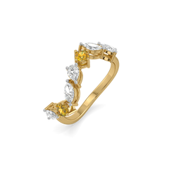 Honeyline - Lab Diamond and Citrine Eternity Ring