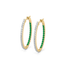Lukson Green Glow Huggie Lab Grown Diamond and Emerald Earrings