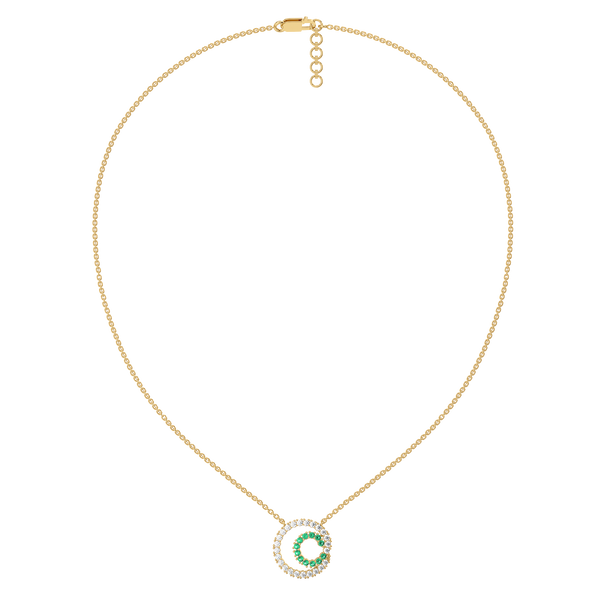 Green Glow - Lab Grown Diamond and Emerald Necklace for Women - Lukson