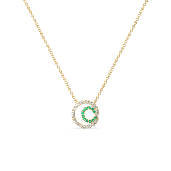 Green Glow - Lab Grown Diamond and Emerald Necklace