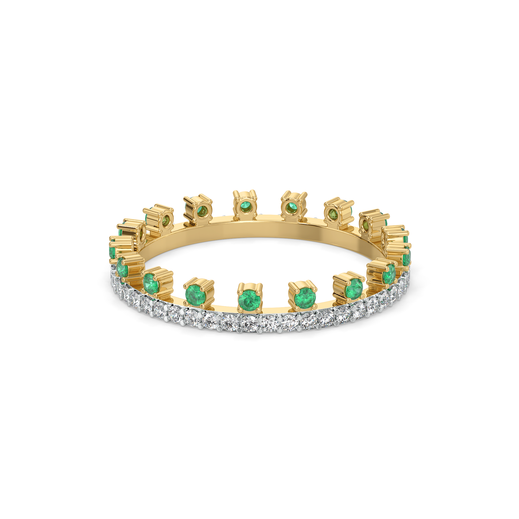 Green Glow - Lab Diamond and Emerald Eternity Ring