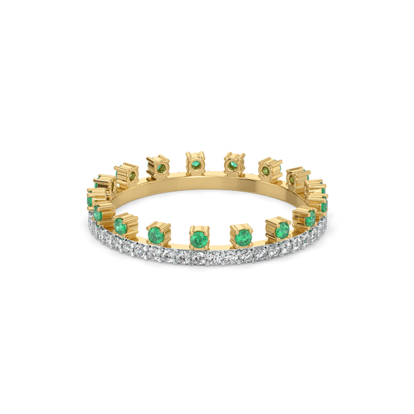 Lukson Lab Grown Diamond and Emerald Eternity Ring