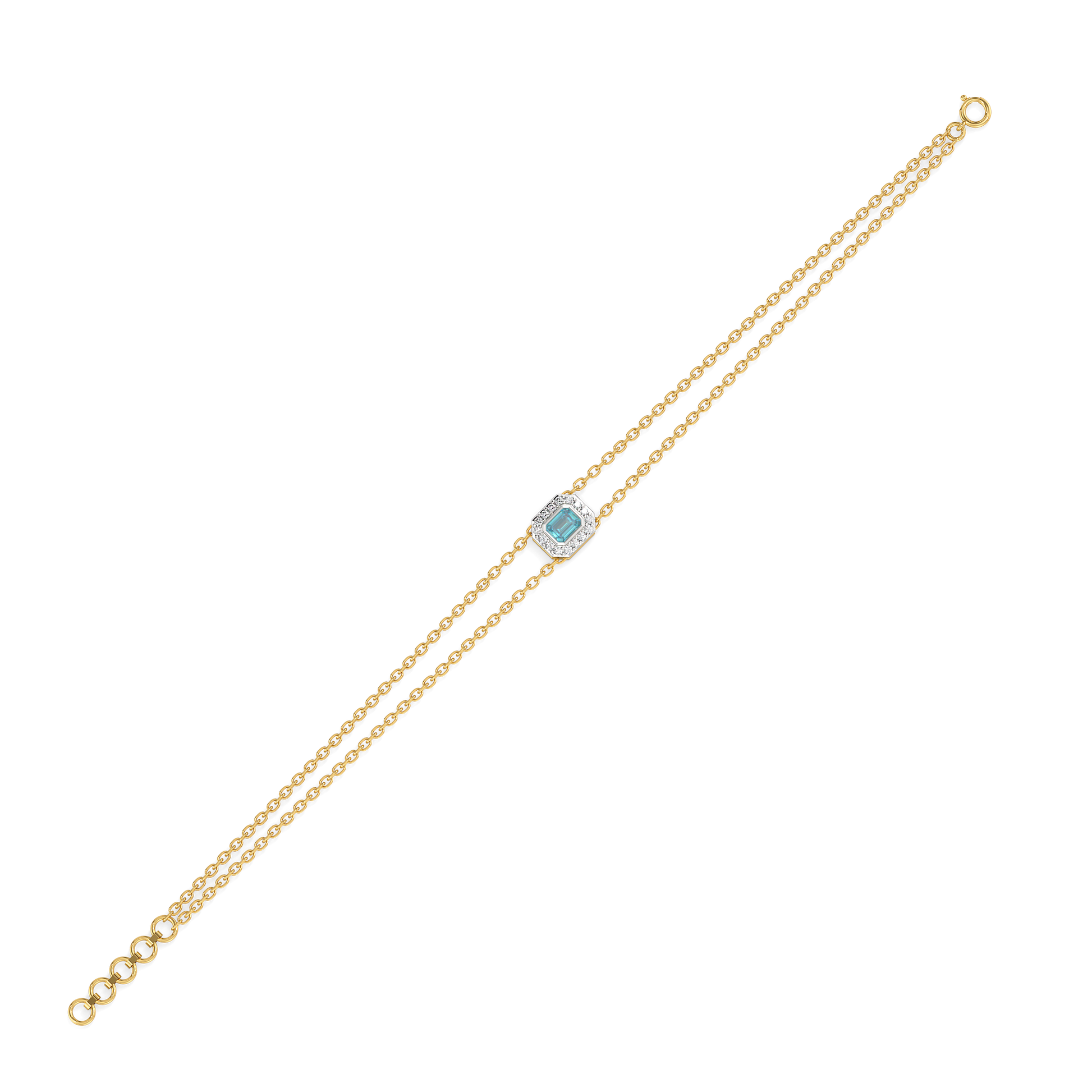 Coastal Calm - Lab Diamond Aquamarine Bracelet