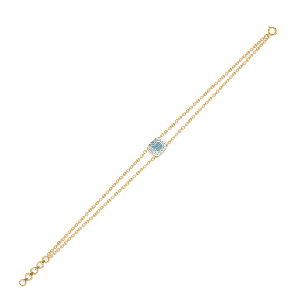 Coastal Calm 18kt Gold Vermeil - Lab Grown Diamond Aquamarine Bracelet - Lukson