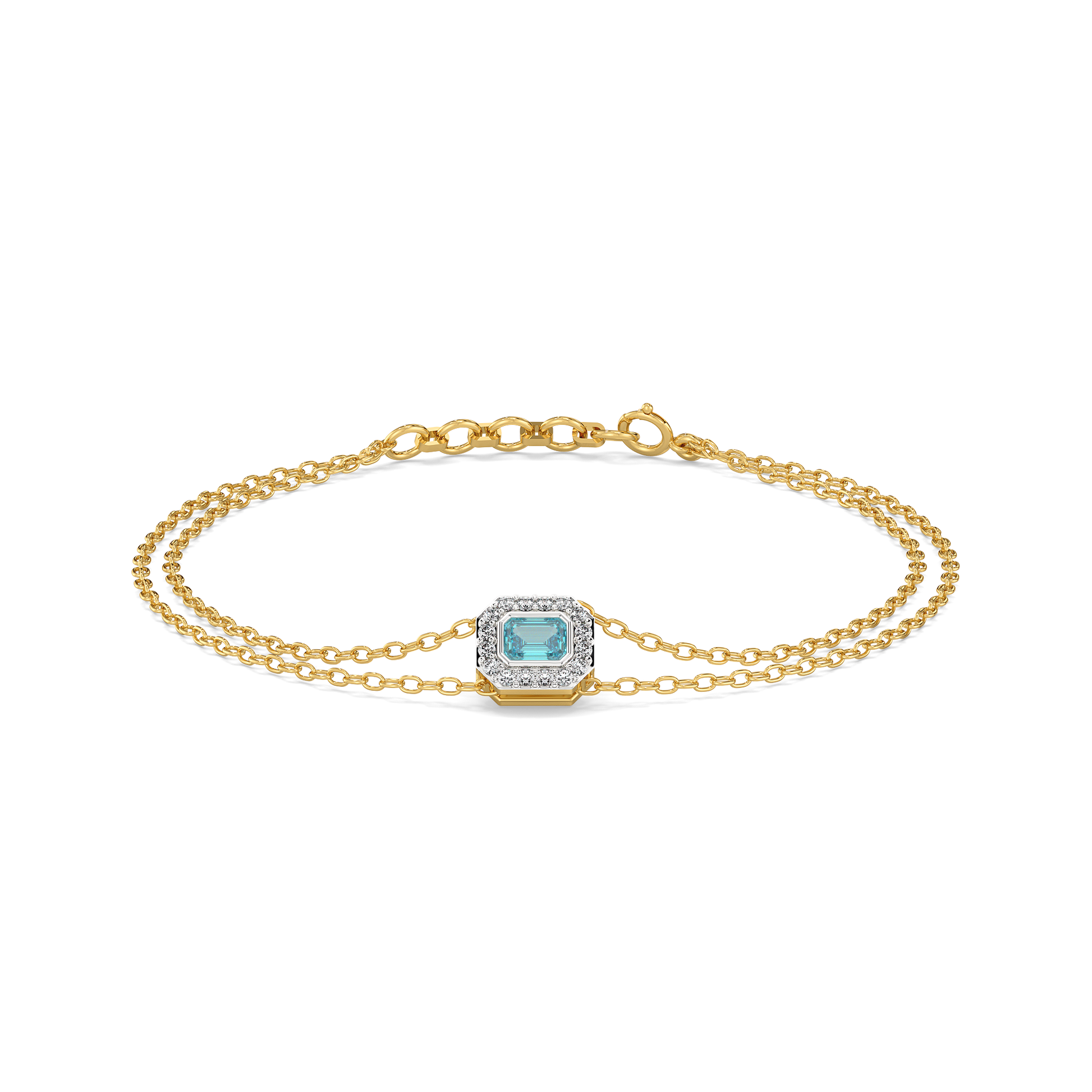 Coastal Calm - Lab Diamond Aquamarine Bracelet