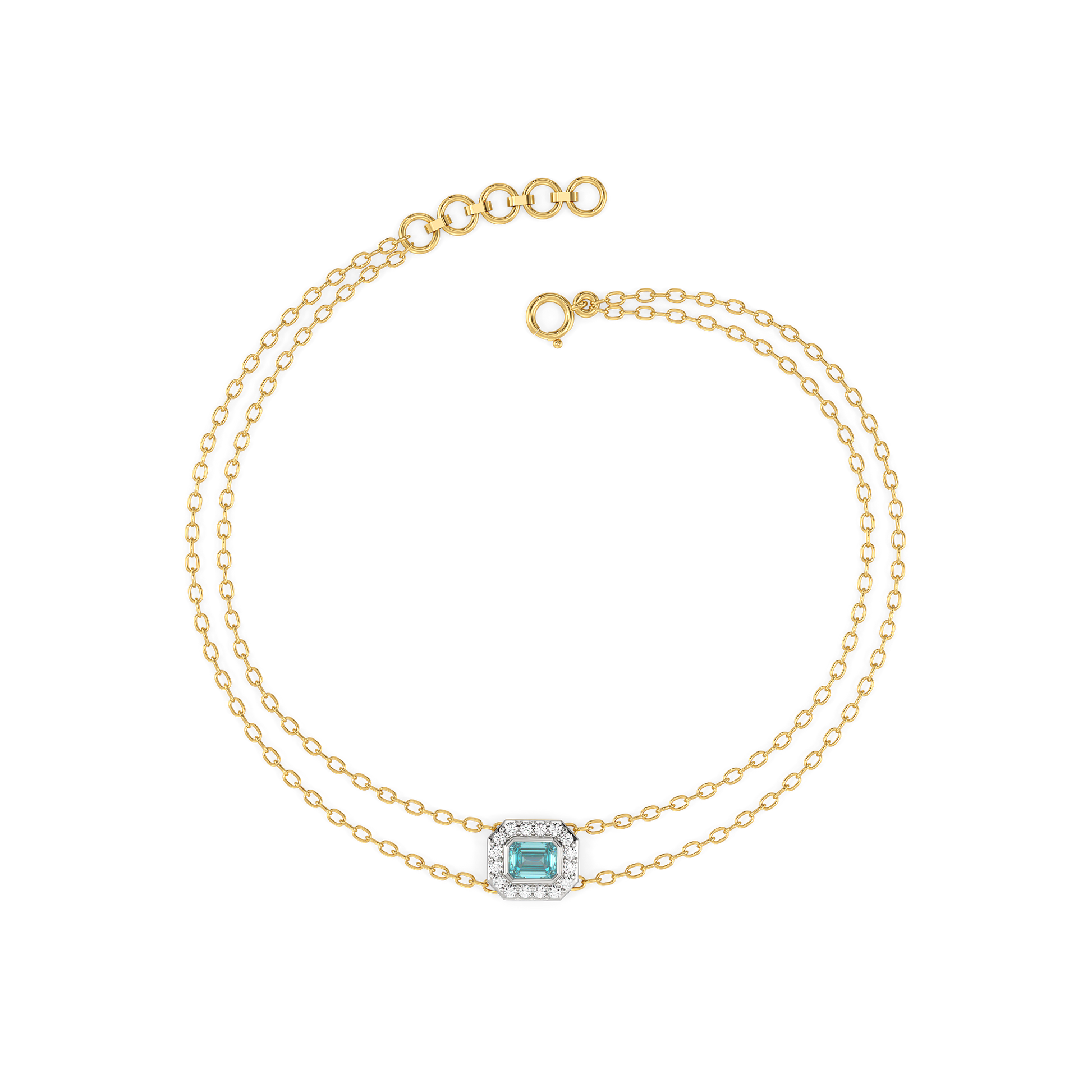 Coastal Calm - Lab Diamond Aquamarine Bracelet