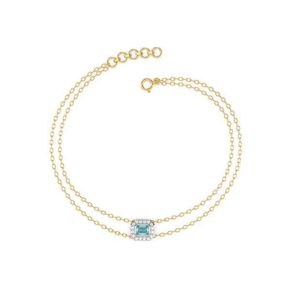 Coastal Calm - Lab Grown Diamond Aquamarine Bracelet Online- Lukson