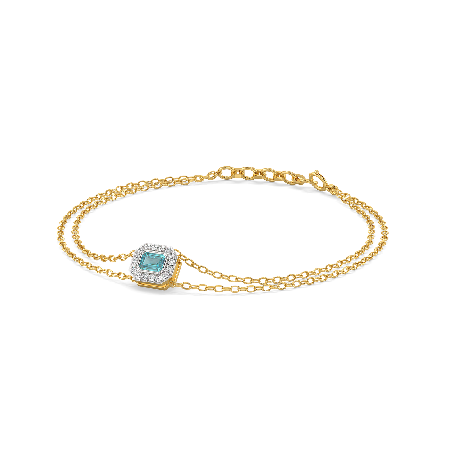 Coastal Calm - Lab Diamond Aquamarine Bracelet