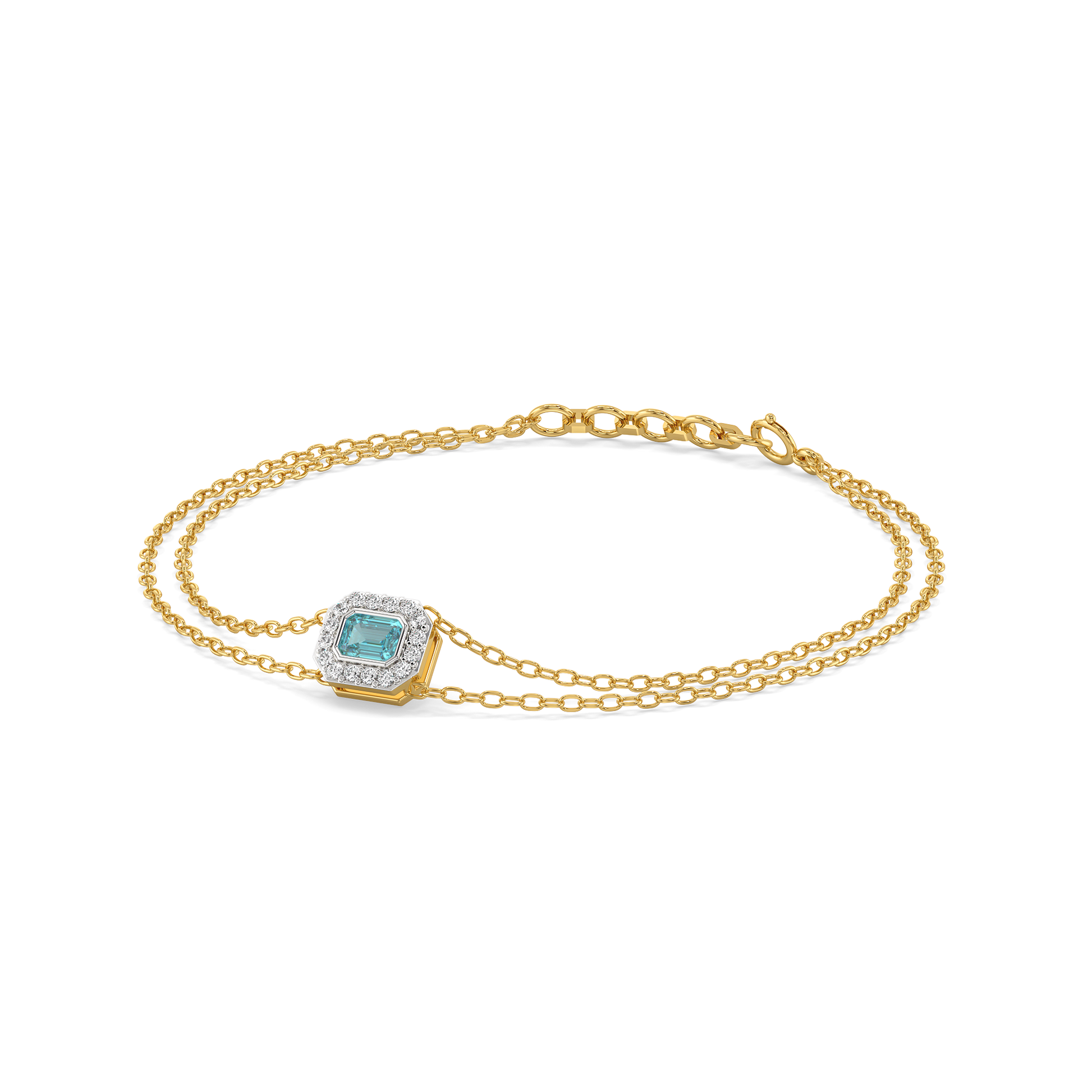 Coastal Calm - Lab Diamond Aquamarine Bracelet