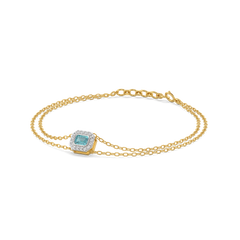 Coastal Calm - Lab Diamond Aquamarine Bracelet
