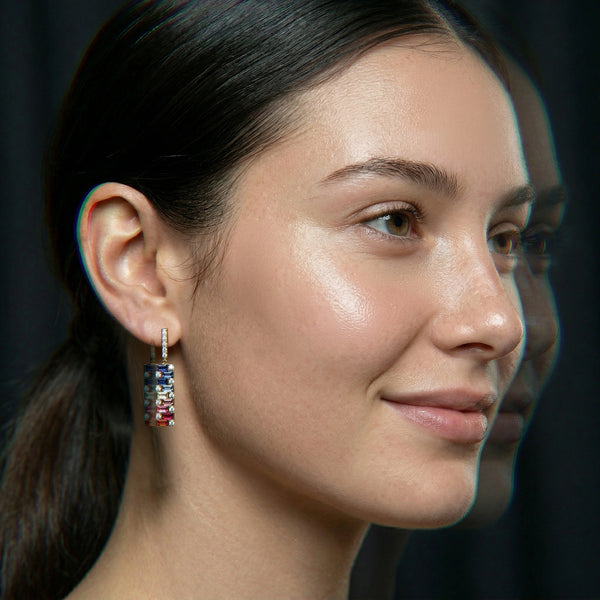 Colour Glitch - Lab Diamond Drop Earrings