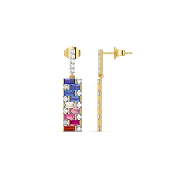 Colour Glitch - Lab Diamond Drop Earrings