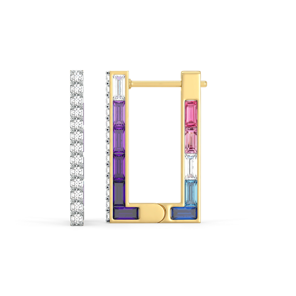 Offbeat Edge - Lab Diamond Hoop Earrings