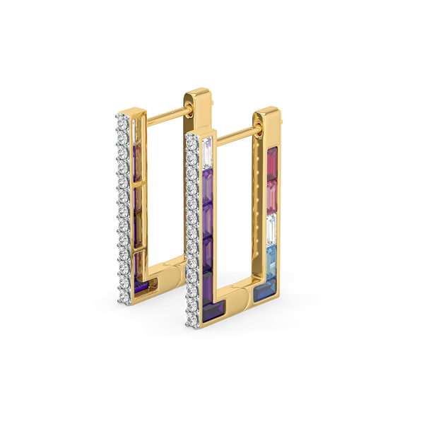 Offbeat Edge - Lab Diamond Hoop Earrings