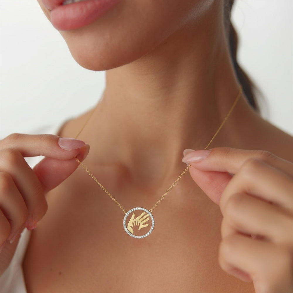 Hand in Hand - Lab Diamond Necklace