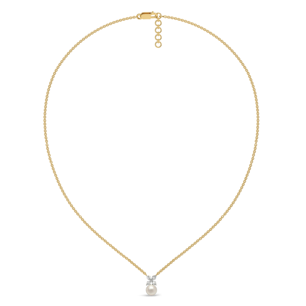 Winter Pearls 18k Gold Lab Grown Diamond Necklace - Lukson