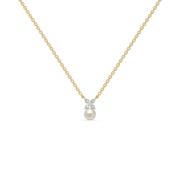 Lukson Winter Pearls Lab Grown Diamond Necklace