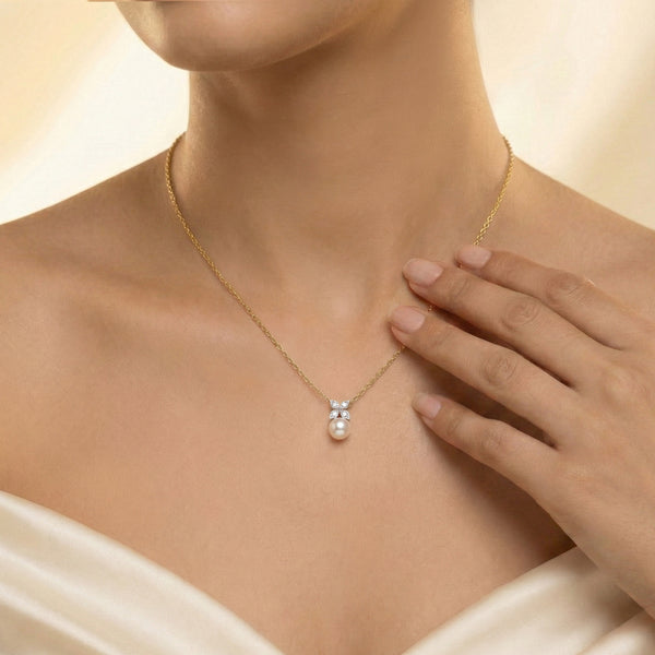 Winter Pearls Lab Grown Diamond Necklace - Lukson