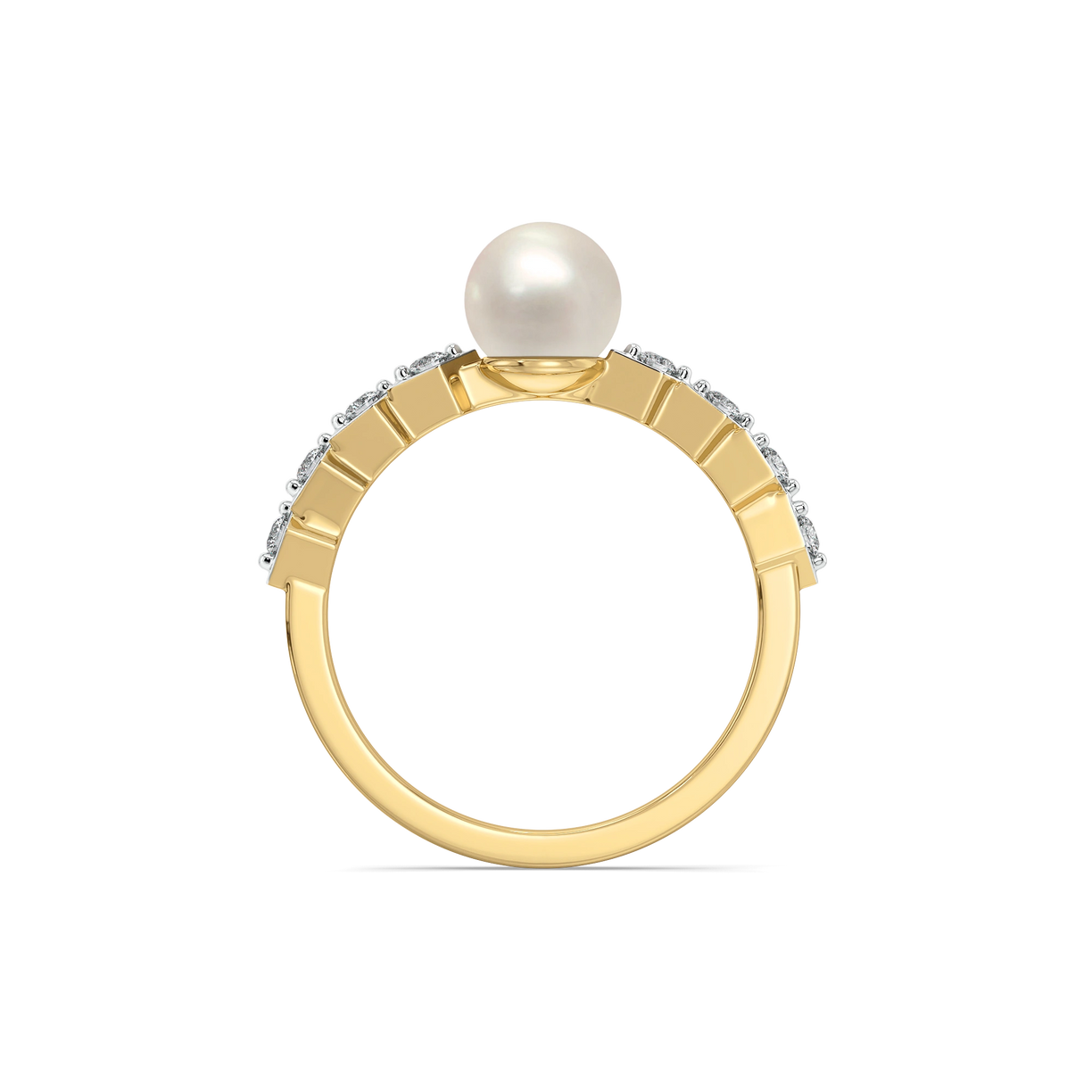 Winter Pearls - Lab Diamond Band Rings