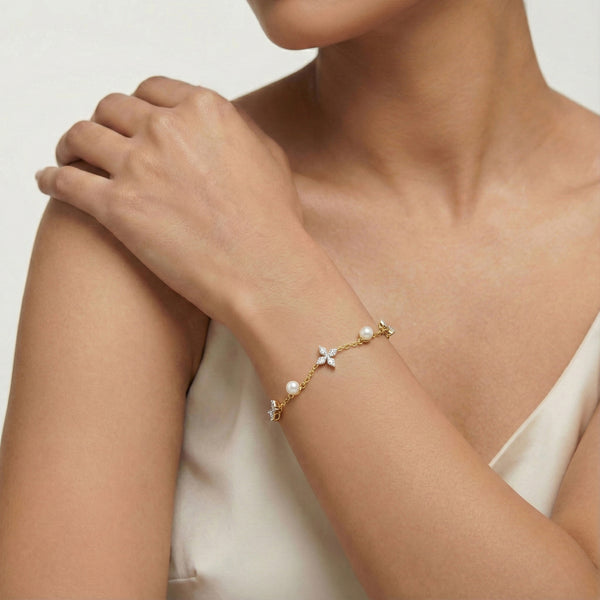 Lukson Crystal Pearls - Lab Grown Diamond Bracelet