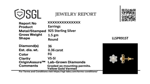 Crystal Pearls - Lab Diamond Earrings