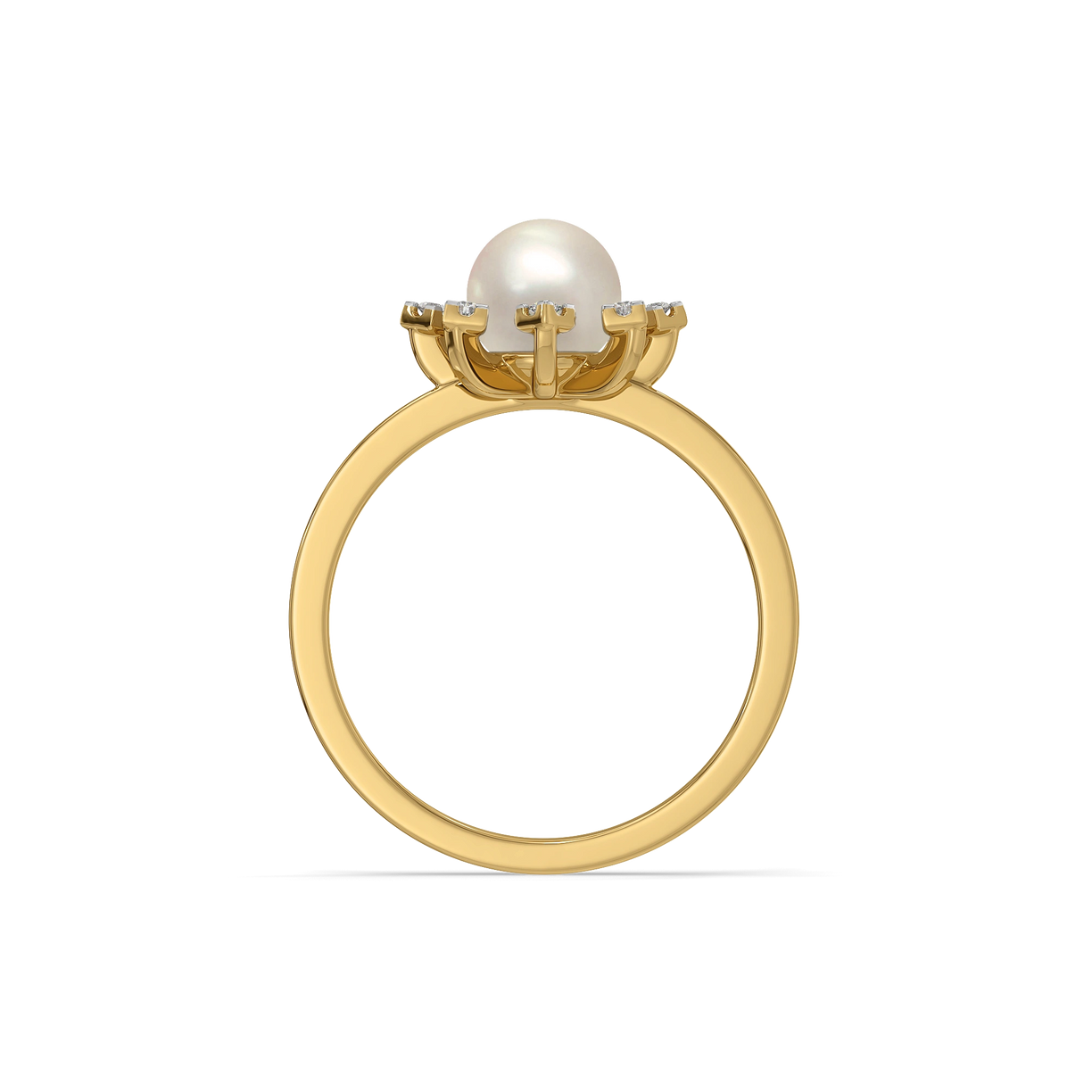 Snow Kissed Pearl - Lab Diamond Ring