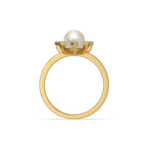 Lukson Snow Pearl Lab Grown Diamond Ring for Women