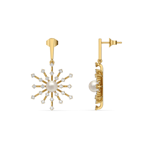 Snow Pearl Lab Grown Diamond Drop Earrings for Women | Lukson