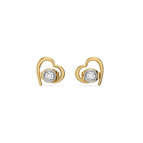 Lukson Heart Shape Lab Grown Diamond Stud Earrings