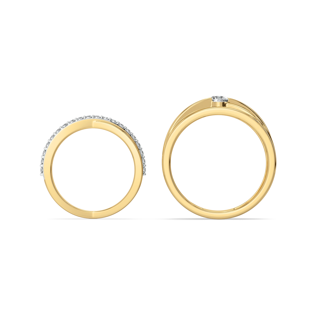 Classic Spark Union - Lab Diamond Couple Band Rings