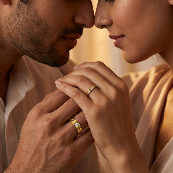 Lukson Rhythm of Love Lab Grown Diamond Couple Rings for Valentins Day