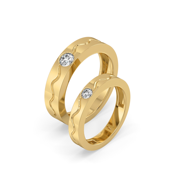 Lukson Rhythm of Love Lab Grown Diamond Couple Band Rings