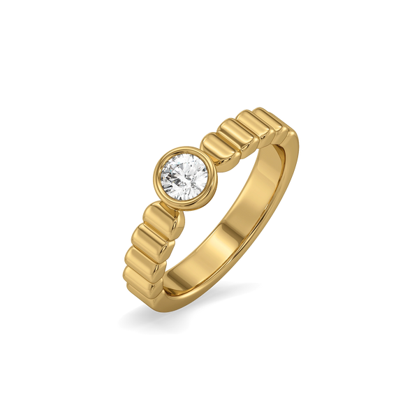 Lukson One Story 18kt Gold Lab Grown Diamond Couple Band Rings