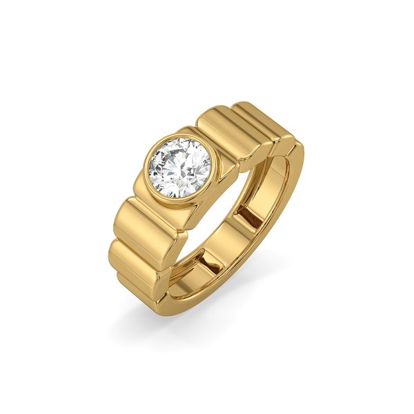 Lukson One Story 18kt Gold Lab Grown Diamond Couple Band Rings in India