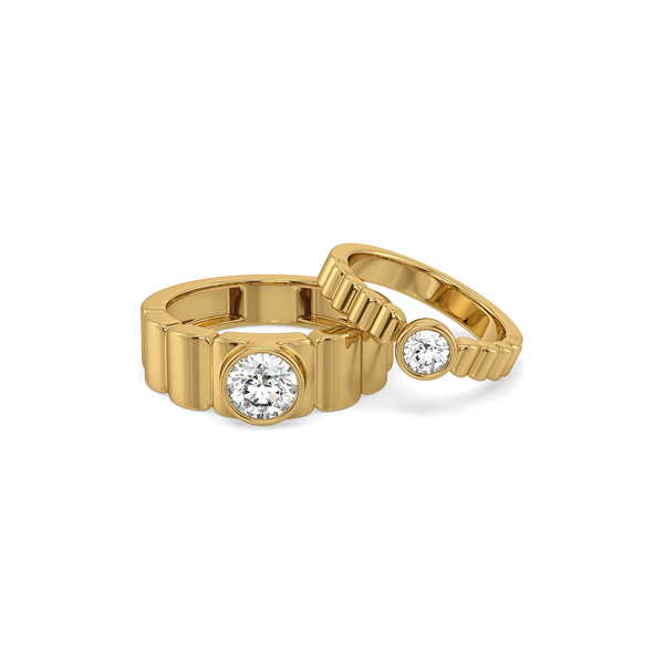 Lukson One Story Lab Grown Diamond Couple Band Rings Online