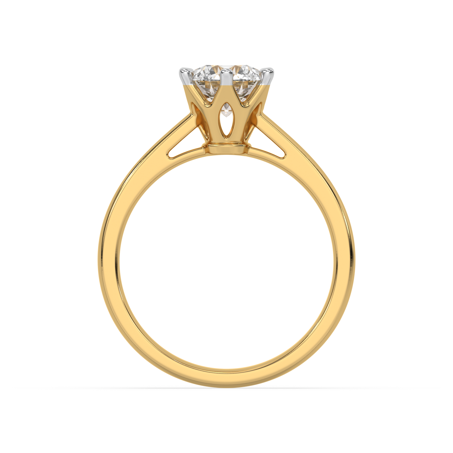 Golden Radiance Solitaire Ring - 18kt Gold Vermeil Lab Grown Diamond