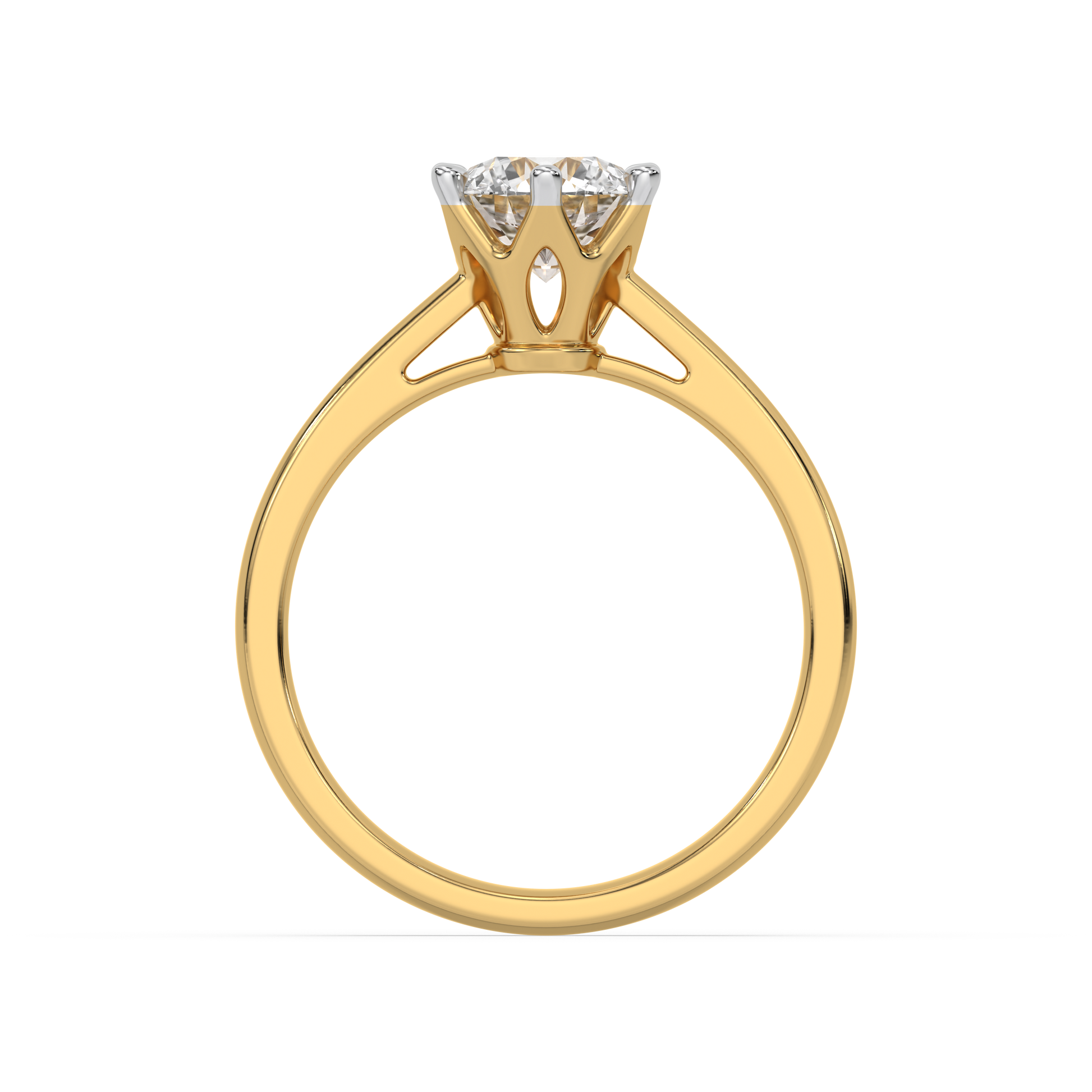 Golden Radiance Solitaire Ring - 18kt Gold Vermeil Lab Grown Diamond