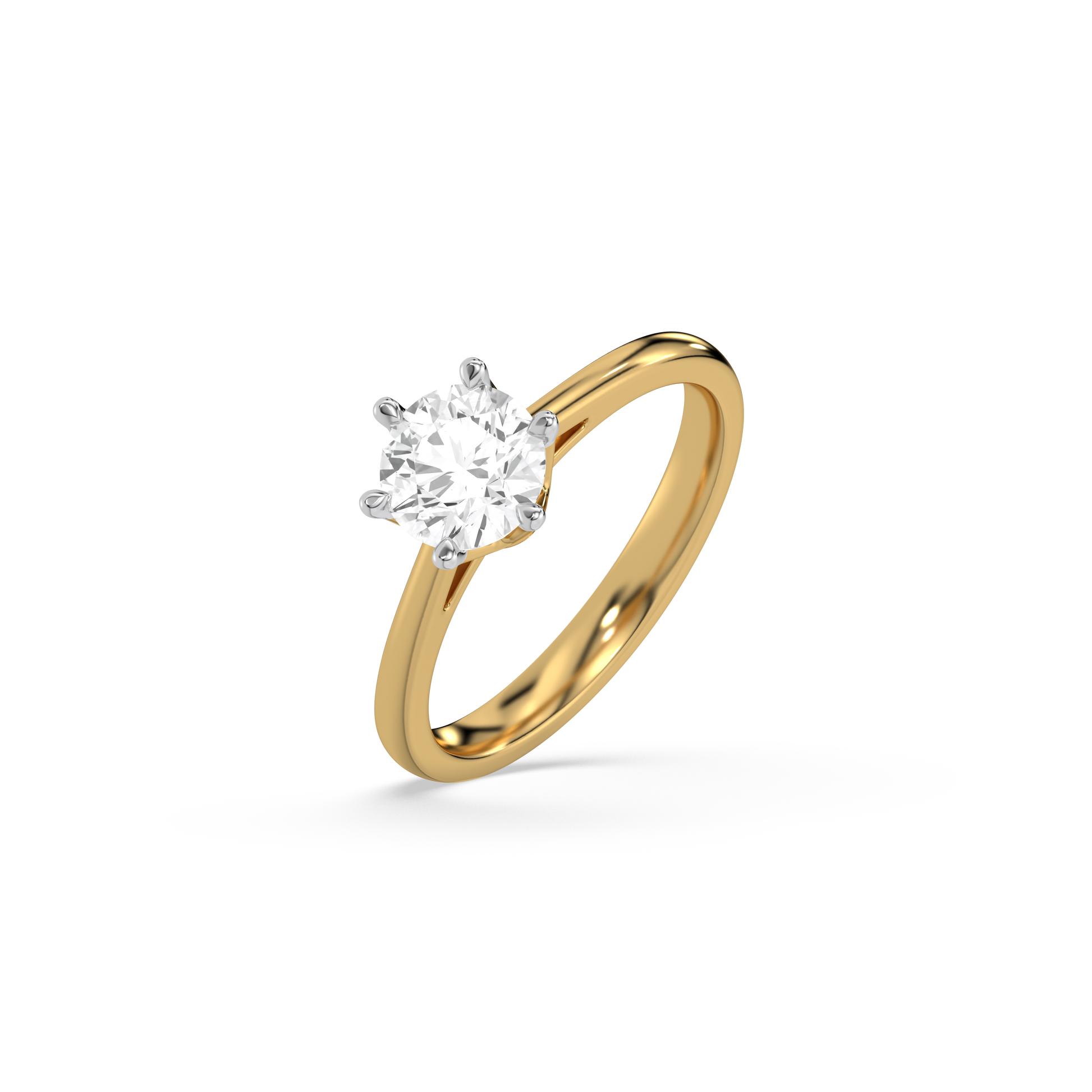 Golden Radiance Solitaire Ring - 18kt Gold Vermeil Lab Grown Diamond