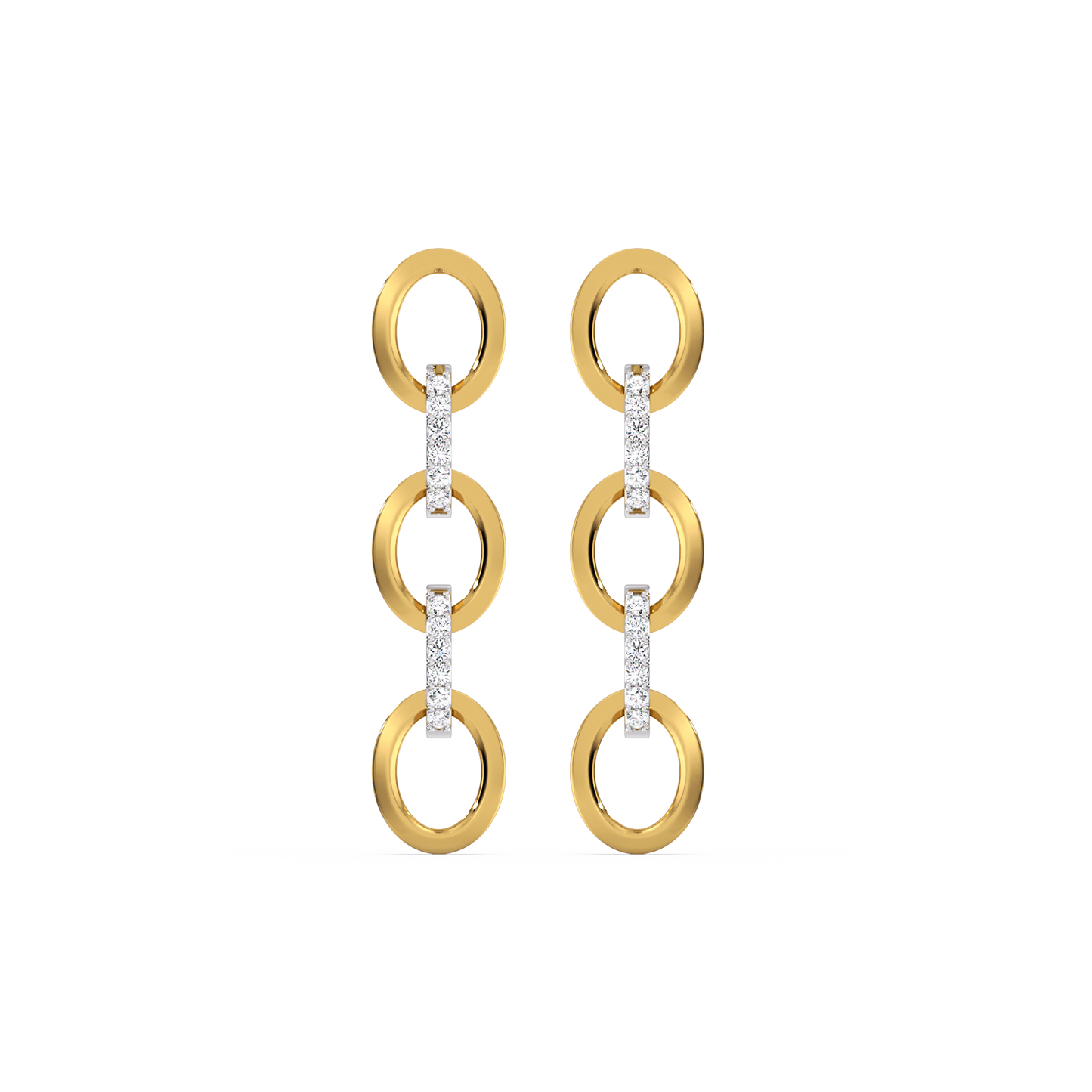 Link Chain Drops - 18kt Gold Vermeil Lab Grown Diamond Earrings