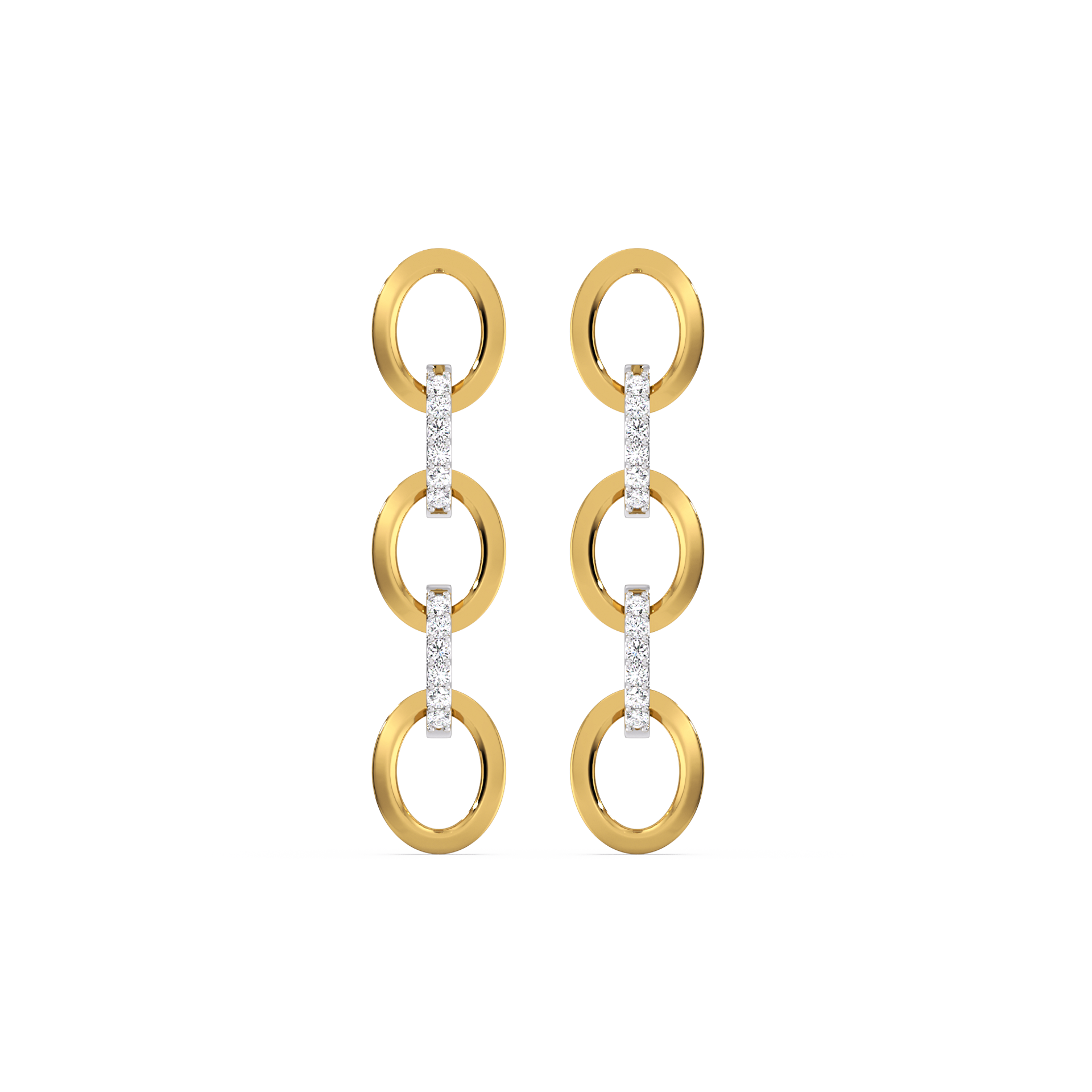 Link Chain Drops - 18kt Gold Vermeil Lab Grown Diamond Earrings