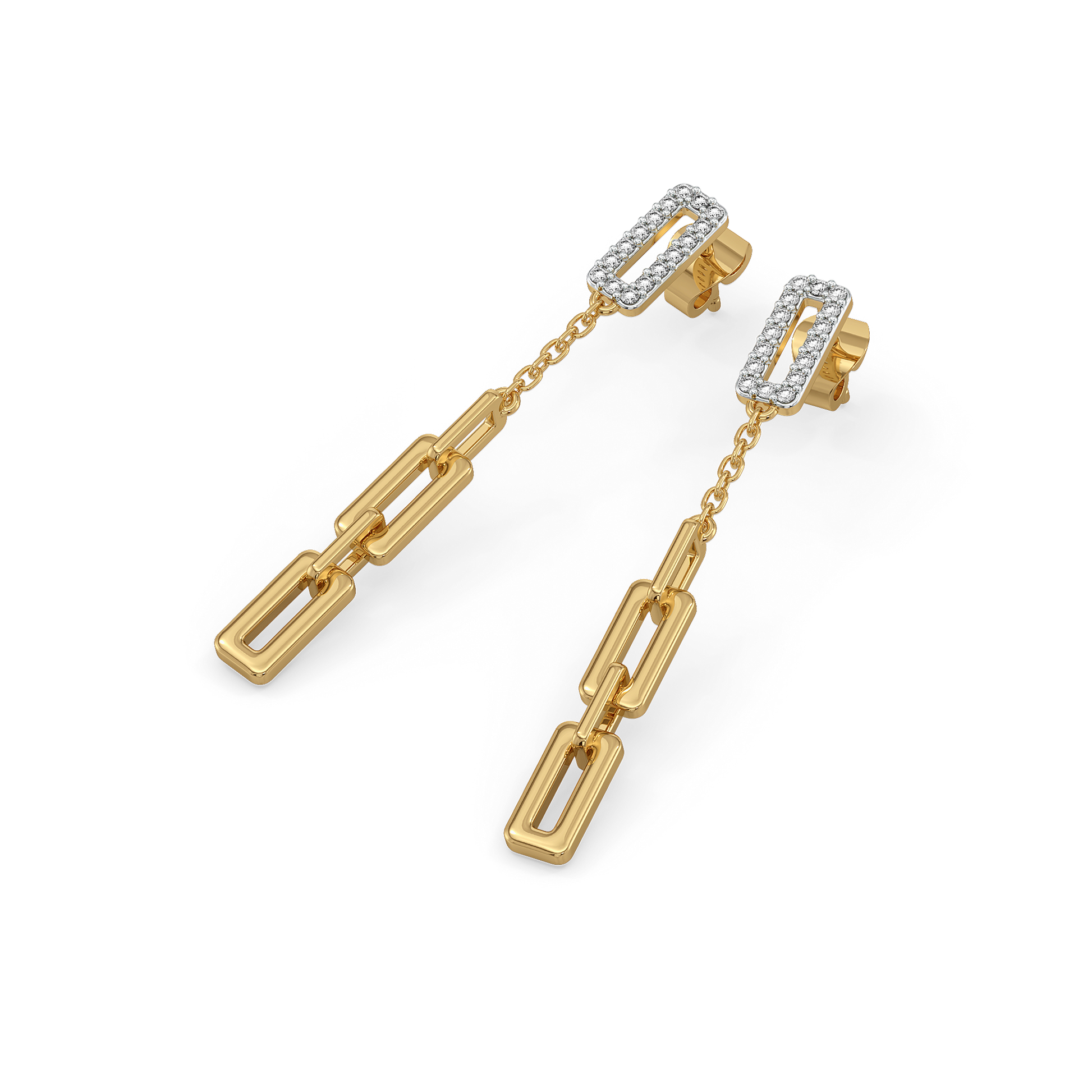 Linkin' It Up - 18kt Gold Vermeil Lab Grown Diamond Drop Earrings