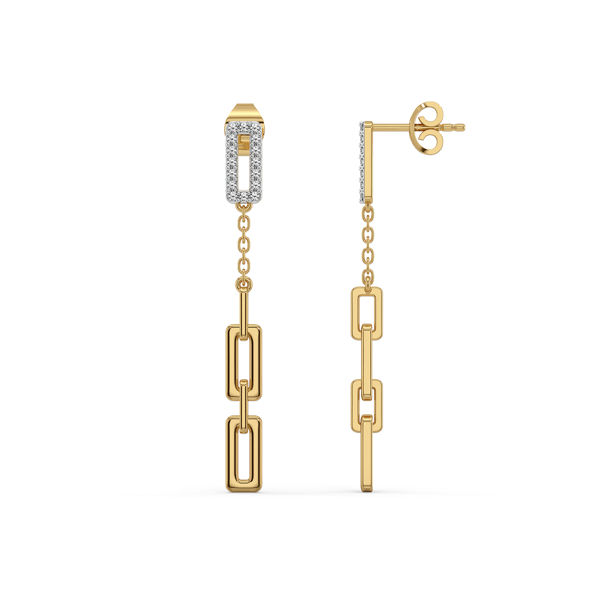 Linkin' It Up - 18kt Gold Vermeil Lab Grown Diamond Drop Earrings